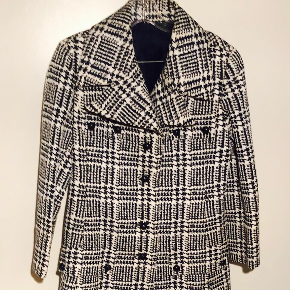 Christian Dior Coat-navy and white houndstooth - Picture 1 of 8